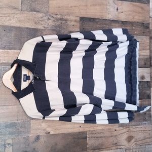 GH Bass & Co Rugby Striped Blue Beige Long Sleeve Shirt Sz XXL Men